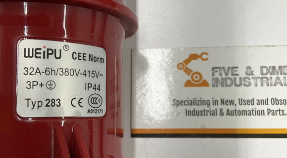 Weipu Type 283 Industrial Plug. 3P Ground