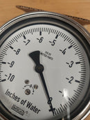 Wika 4" SS Vacuum Gauge 4297602 10 In H2O 1/2" Npt Swiss Made-3