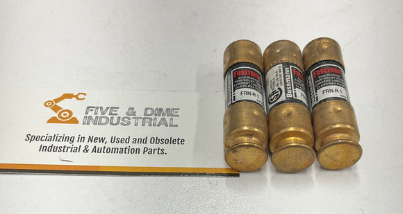 Bussmann Fusetron FRN-R-1 Lot of (3) Fuses 1A