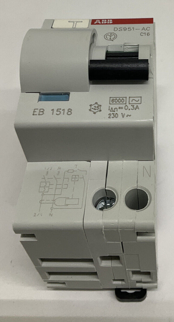 ABB DS951-C16/ D5951-A-C16 Din Mount 16 Amp Circuit Breaker