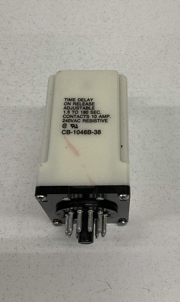 Potter Brumfield CB-1046B-38 Adjustable Time Delay Relay 1.8-180 sec