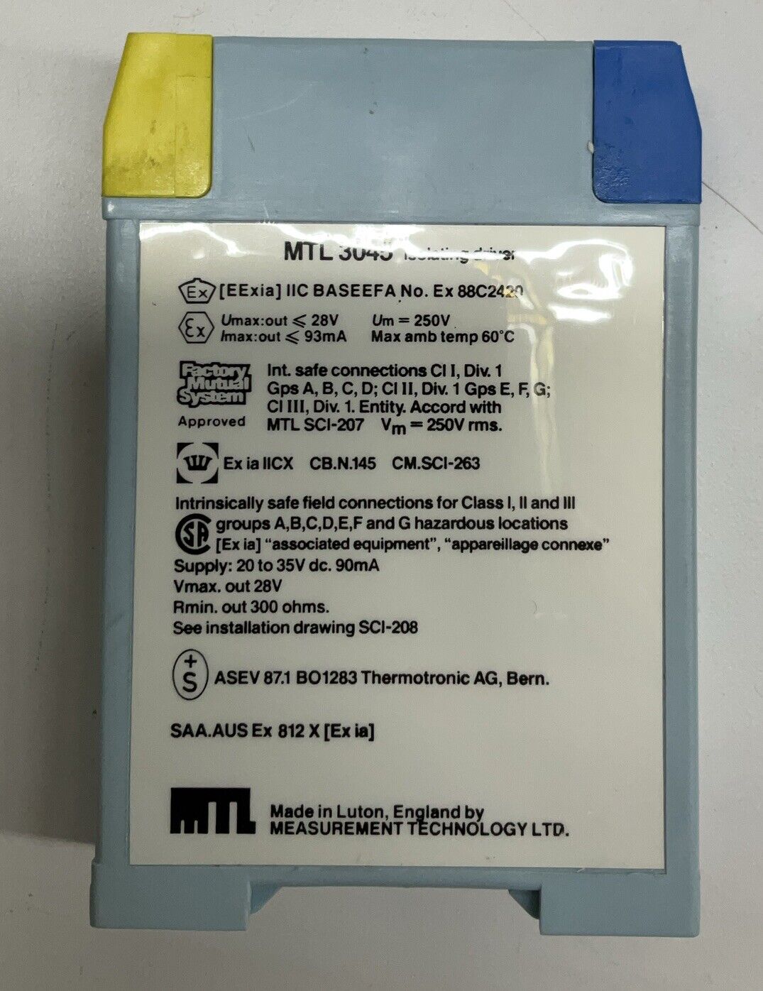 Measurement Technology MTL 3045 Isolating Driver MTL 3000 Series 125mA ...