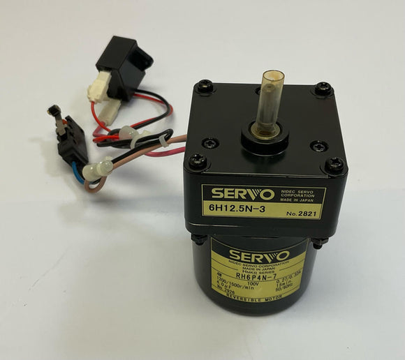 Nidec  RH6P4N-7  Reversible Servo Motor w/ 6H12.5N-3 Gear Head