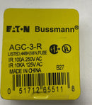 Bussmann AGC-3 Buss Glass Fuses 3A 250VAC 5-Pack-7