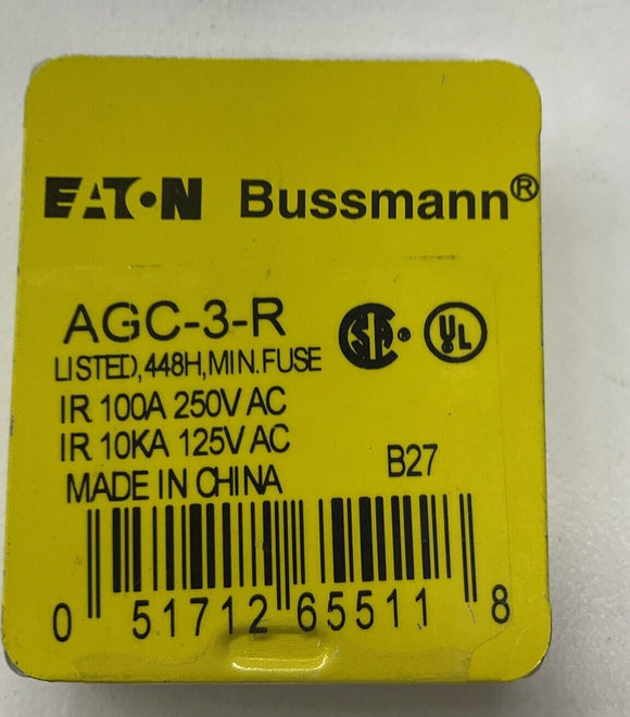 Bussmann AGC-3 Buss Glass Fuses 3A 250VAC 5-Pack