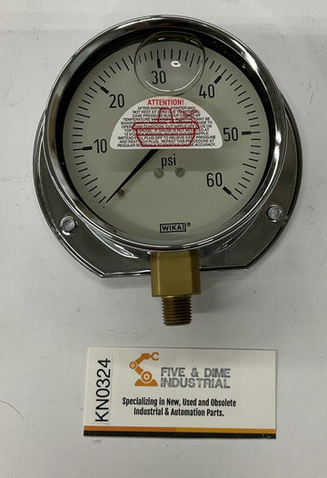 Wika 213.40 4" Pressure Gauge 4226324 1/4" 60PSI NPT LM