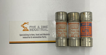 Amp-Trap AJT6 Lot of 3  Fuse Dual Element Time Delay 6A 600V