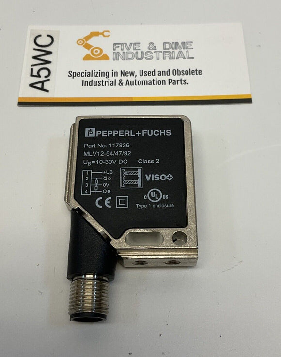 Pepperl Fuchs 117836 Photoelectric Sensor MLV12-54/47/92 Class 2 10-30 VDC