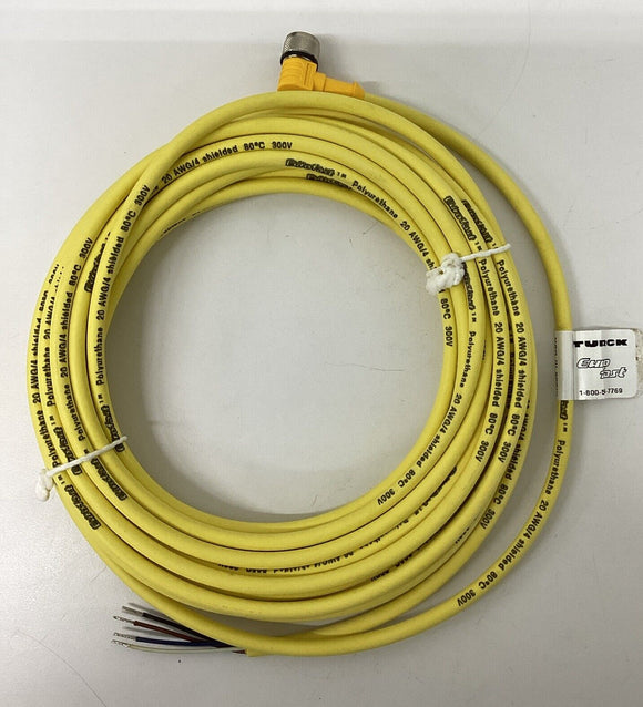 Turck WK4.41T-8/S529 Cable M12, 90 Deg. Female Single End 4-Wire 8M
