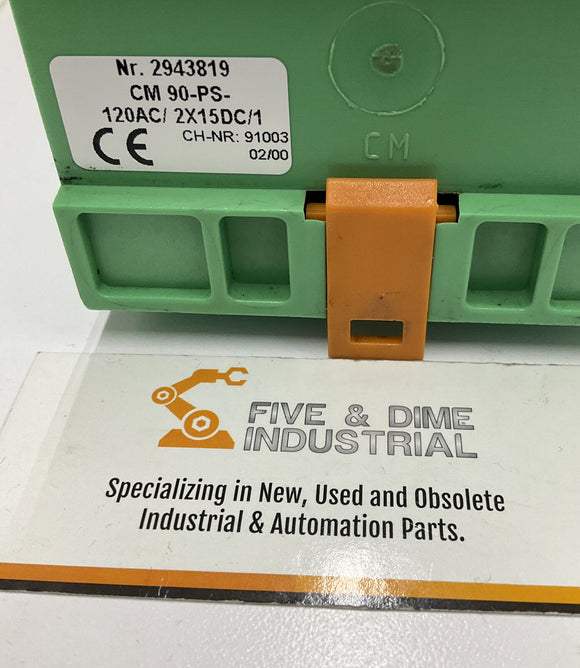 Phoenix Contact 2443819 Power Supply 15V  CM 90-PS-120AC/2x15DC/1