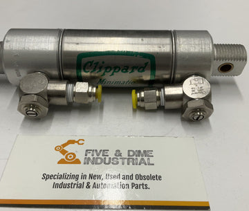 Clippard UDR-2-1 Pneumatic Cylinder 1-1/4" Bore 1" Stroke w/ Fittings - 0