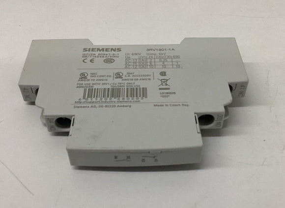 Siemens 3RV1901-1A Auxiliary Contact 1N.O. 1N.C.