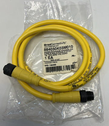 Brad Connectivity 884030K03M010 M12, 4P Male / Female Straight Cable 1M - 0