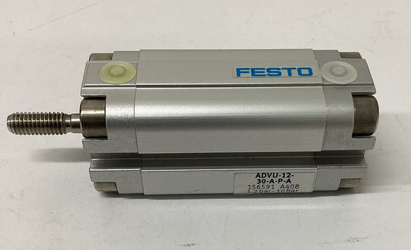 Festo ADVU-12-30-A-P-A / 156591 Pneumatic Cylinder 12mm Bore, 30mm Stroke
