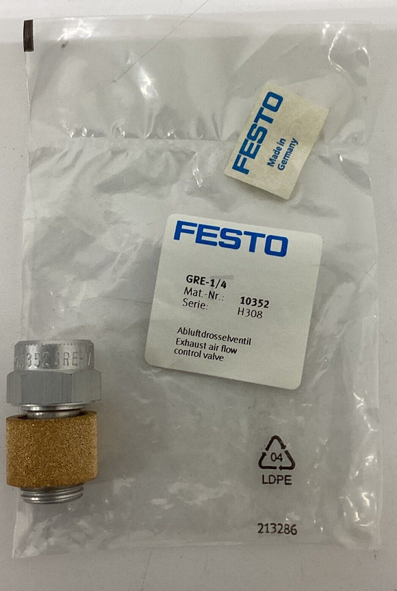 Festo GRE-1/4 / 10352 Exhaust Air Flow Control Valve G1/4