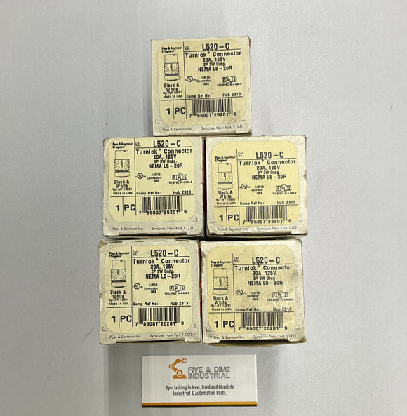 Pass and Seymour L520-C Turnlok Connectors  Receptacles. Lot of 5