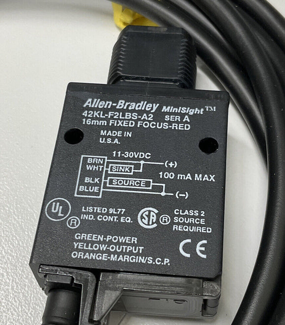 Allen Bradley 42KL-F2LBS-A2 Ser. A Visible Red Fixed Sensor 11-30 Vdc