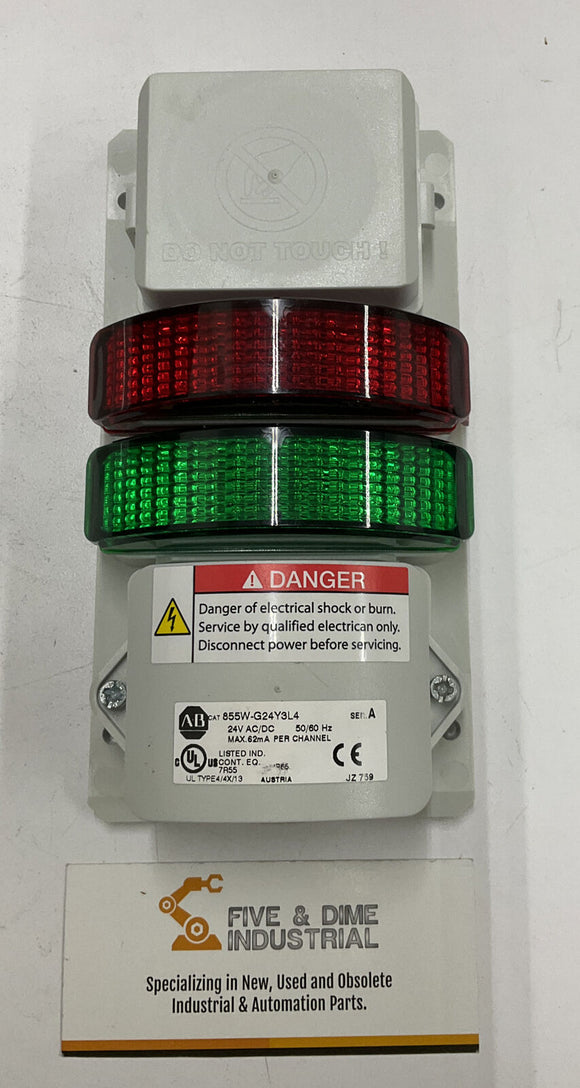 Allen Bradley 855W-G24Y3L4 Wall Mount Signal Light