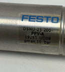 Festo DSNU-25-200-PPV-A Pneumatic Cylinder 25mm Bore, 200mm Stroke 19251-4