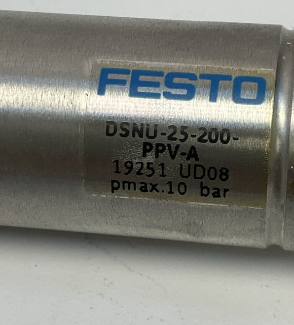 Festo DSNU-25-200-PPV-A Pneumatic Cylinder 25mm Bore, 200mm Stroke 19251