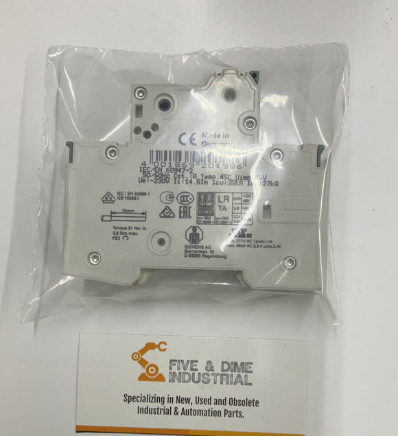 Siemens 5SY4103-8 Circuit Breaker w/ 5ST3010 Auxiliary Circuit Switch