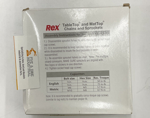 Rexnord 10028506 Split MatTop/Table Top Sprocket