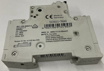 Siemens 5SJ4102-7HG40 Circuit Breaker - 0