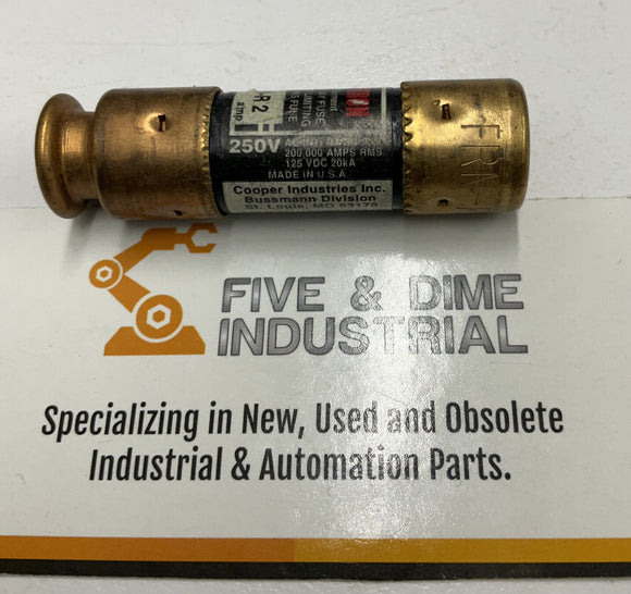 Bussmann Fusetron FRN-R-2 2A Fuse Lot of (4)