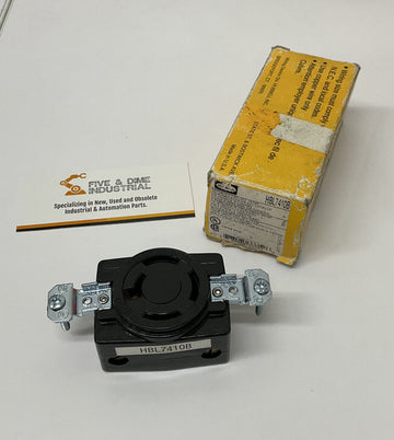 Hubbell HB67410B Locking Receptacle Black 20A 4-wire