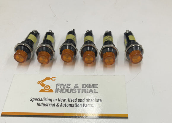 Dialight Led 24VDC Panel Indicator 350-2107-ND Amber Lot of 6