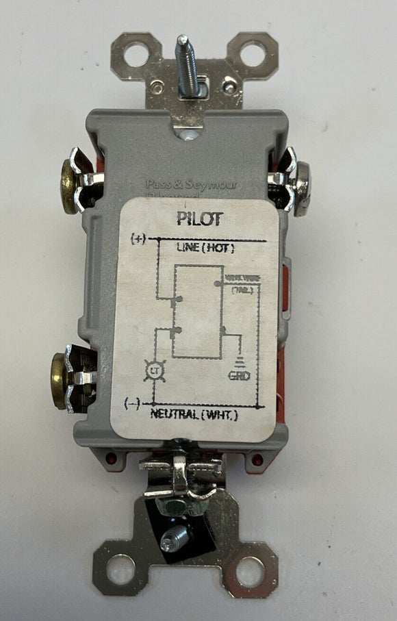 Pass and Seymour PS20AC1-CPL Single Pole Pilot AC Lighted Switch 20A