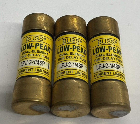 Bussmann LPJ-2-1/4S Low Peak Fuse 10A 600V Lot of 3