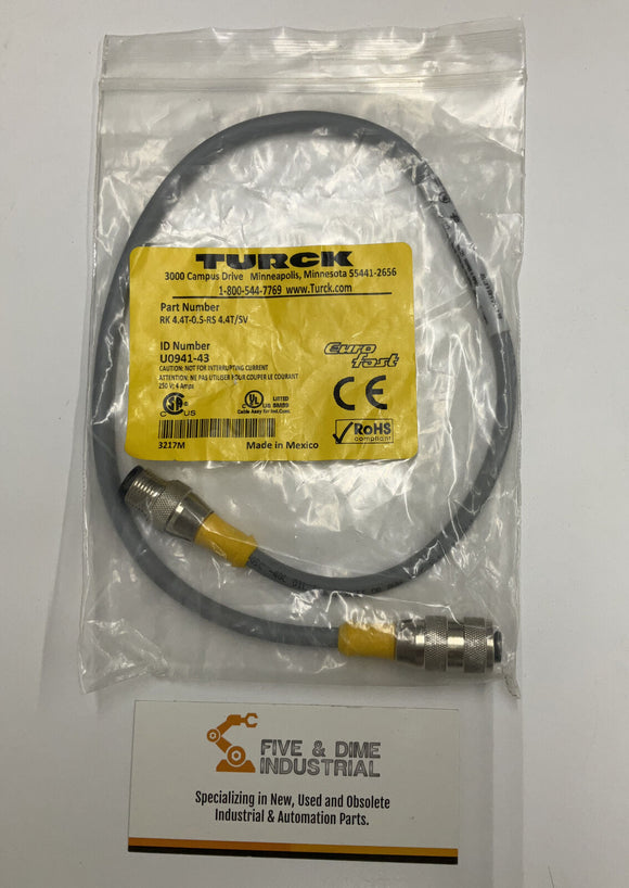 Turck RK 4.4T-0.5-RS 4.4T/SV Sensor Cable Eurofast U0941-43