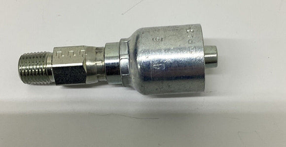 Parker 11343-4-6 Crimp Fitting 3/8 ID Hose x 1/4''-18 Metric