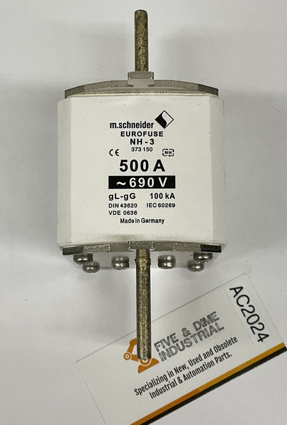 M.Schneider 373-150 Eurofuse NH-3 gL-gG Fuse 500 Amp 690 VAC 373150