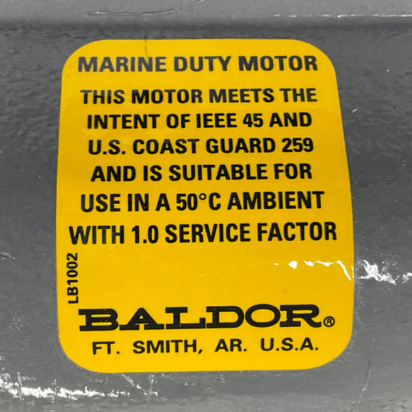 Baldor 06F989X299G1 1.5 HP Industrial Motor, 1160 RPM Frame 182TC, 480V