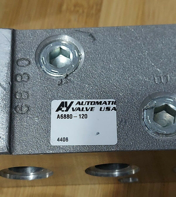 Automatic Valve 407B43S3S3 Solenoid w/ A6880-120 Base Manifold
