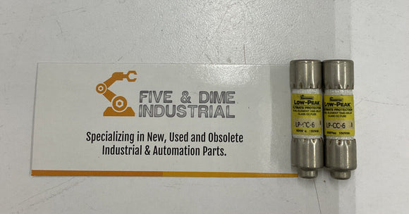 Bussmann Low-Peak LP-CC-6 Dual Element Time Delay 6A 600V Lot of 2