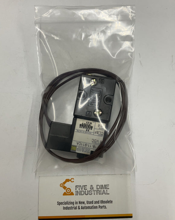 Mac 611B-11-911CA Solenoid Valve 6VDC 10.6 Watt 150 PPs Max 1/8 NPT Ports