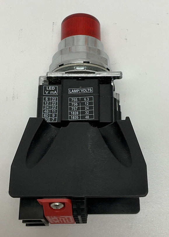 Cutler Hammer 10250TD Red Pilot Light Momentary Switch with Adapter