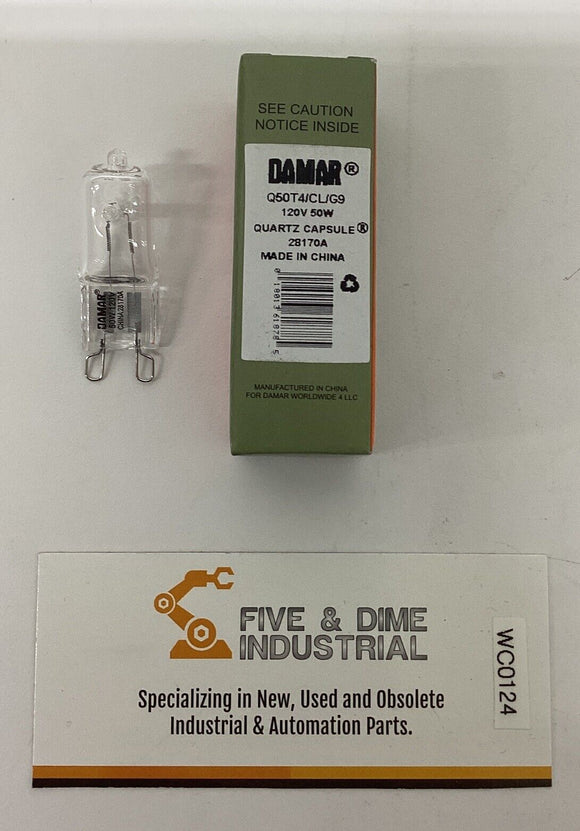 Damar Q50T4/CL/G9 Genuine Bulb 120V 50W