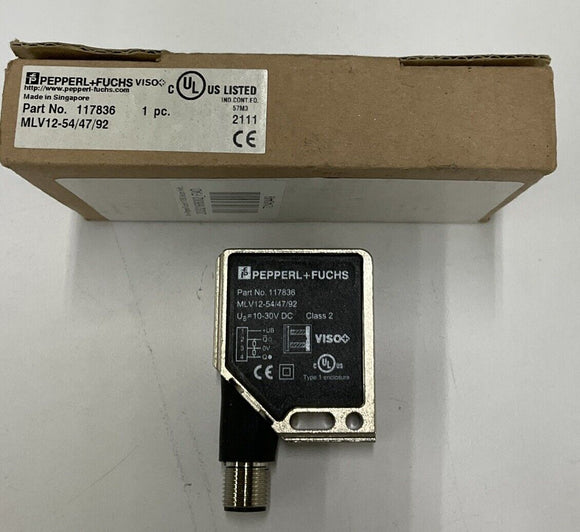 Pepperl Fuchs 117836 Sensor Switch MLV12-54/47/92 Class 2 10-30 VDC