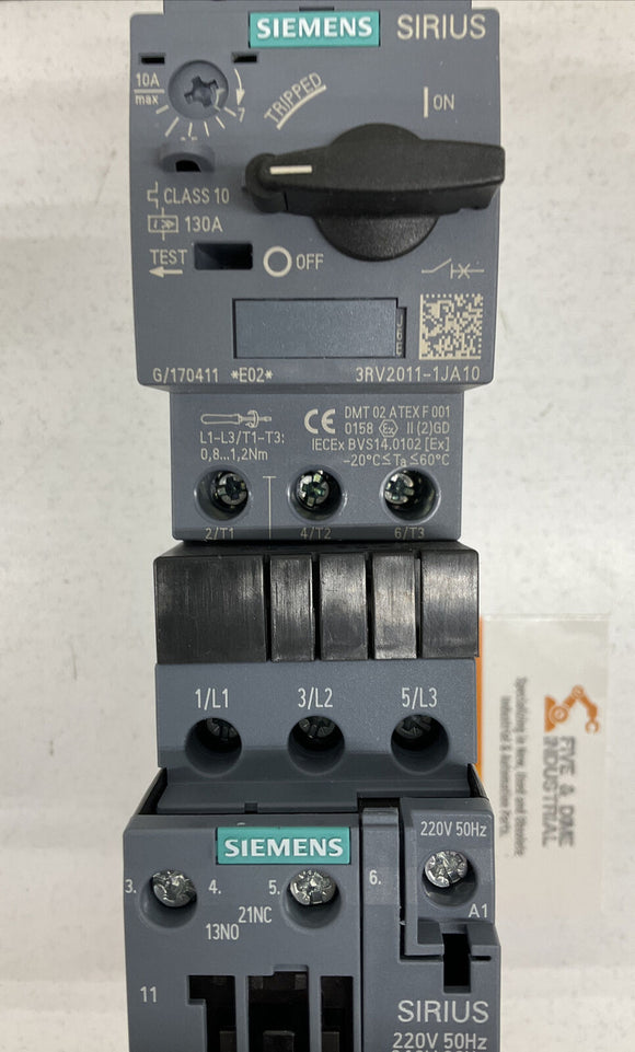 Siemens 3RA21251JD240AP6 FastBus Combination Starter 7-10 Amps 240 Vac