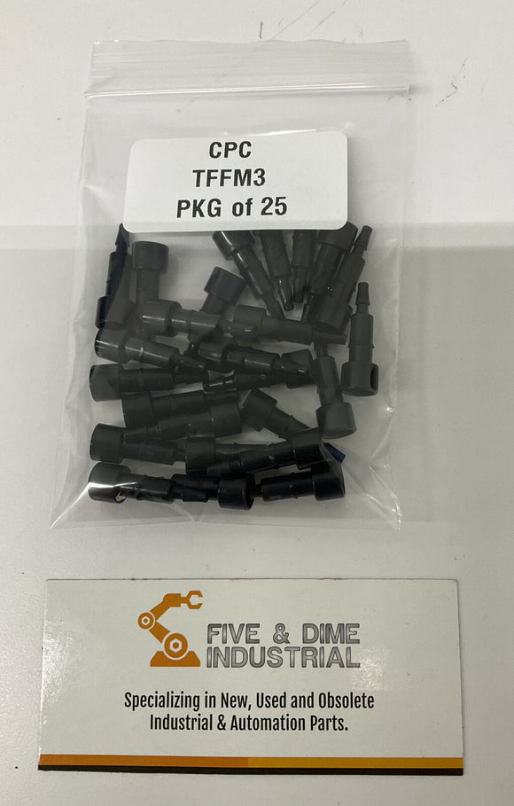 CPC Colder Products TFFM3  Pkg OF 25  3mm Non-Valved Tentube Fitting