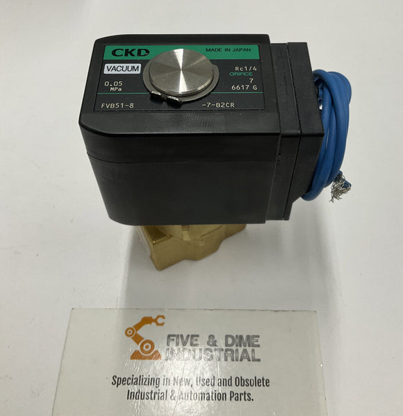 CKD FVB51-8-7-B2CR-1 Direct Acting 2-Port Solenoid Valve for Medium Vacuum