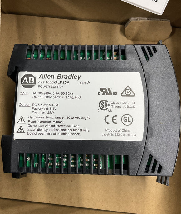 Allen Bradley 1606-XLP25A Power Supply 25W In 100-240AC, Out 5 Vdc