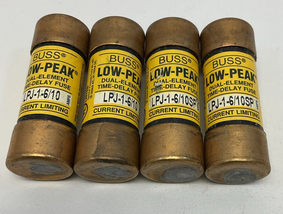 Bussmann LPJ-1-6/10SP Buss Lot of 4 Fuses 600V