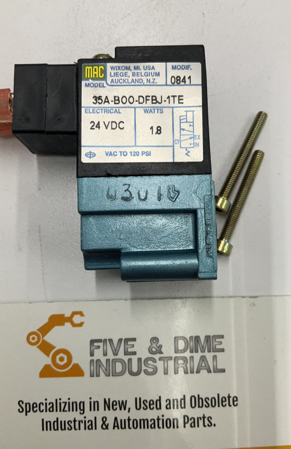 Mac 35A-B00-DFBJ-1TE Solenoid Valve 24VDC with Hardware