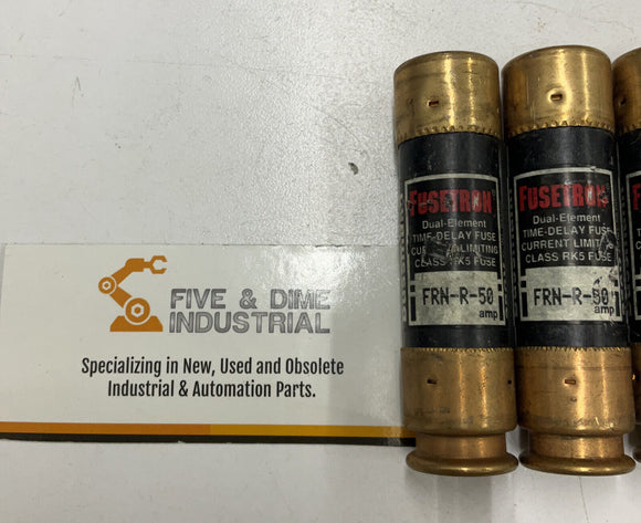 Bussmann  FRN-R-50 Fusetron Fuses Dual Element  50A 250V  Lot of 3
