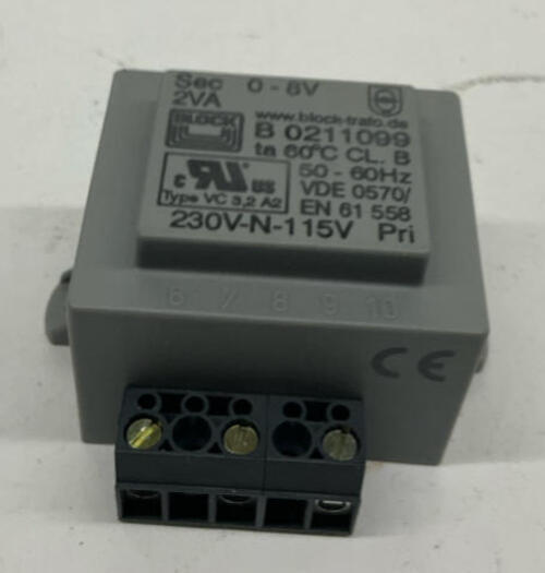 Block B0211099 PCB Transformer 230V-N-115V Type VC 3, 2 A2